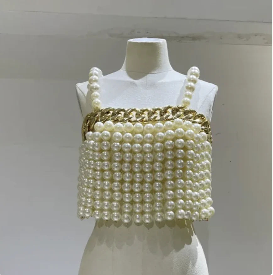 Body Chain Jewelry Pearl Sexy Beaded Collar Shoulder