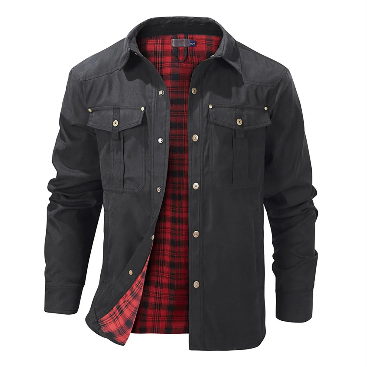 Winter Men'S Bomber Jacket High-Quality Male Plaid Flannel