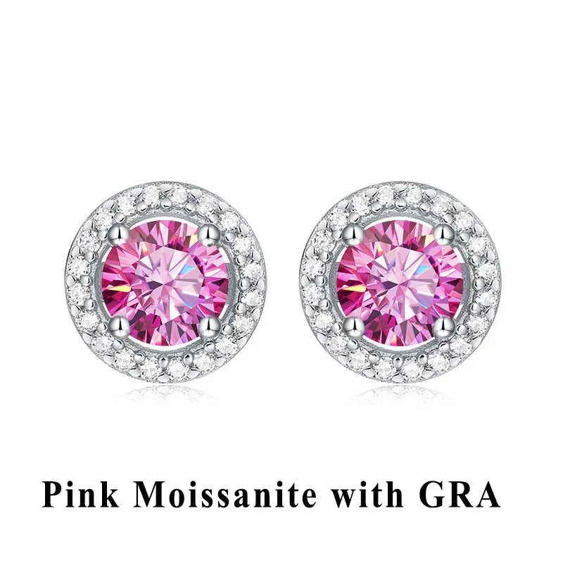 D VVS1 Moissanite Stud Earrings For Women 925