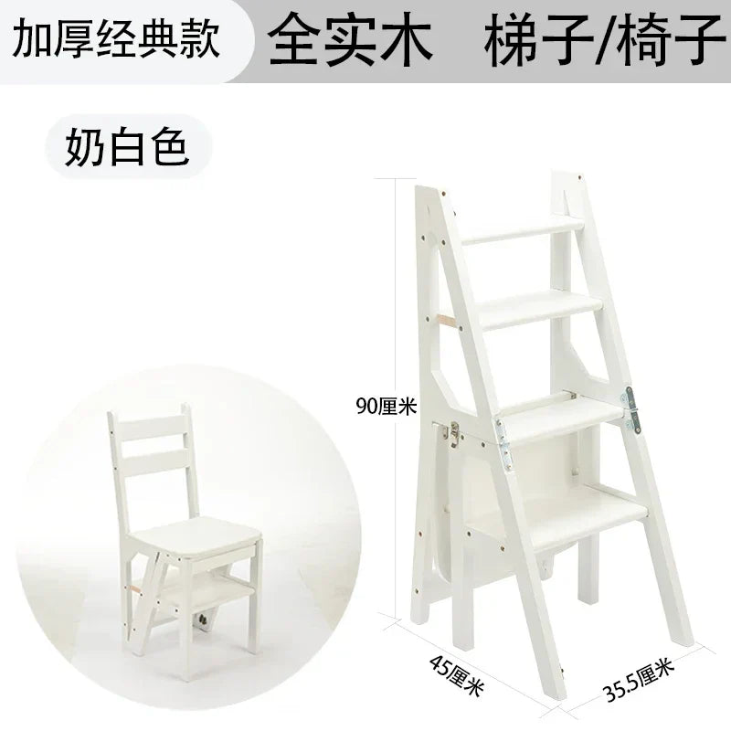 Indoor Climbing High Stools Kitchen Solid Wood Bold