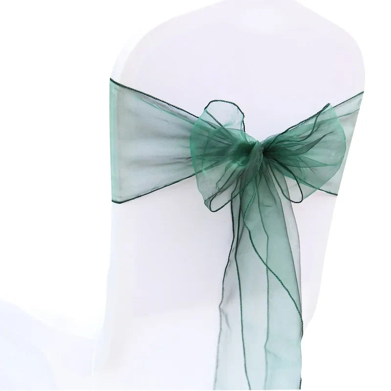 50PCs/lot Wedding Chair Decoration Organza Chair Sashes Knot