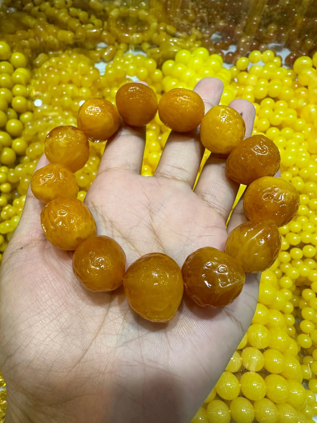 Natural Raw Amber Bracelet Men Women Healing Gemstone