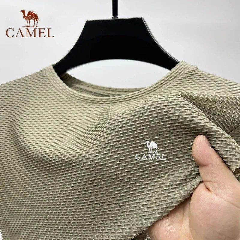 High End Embroidered CAMEL Ice Silk Mesh Short