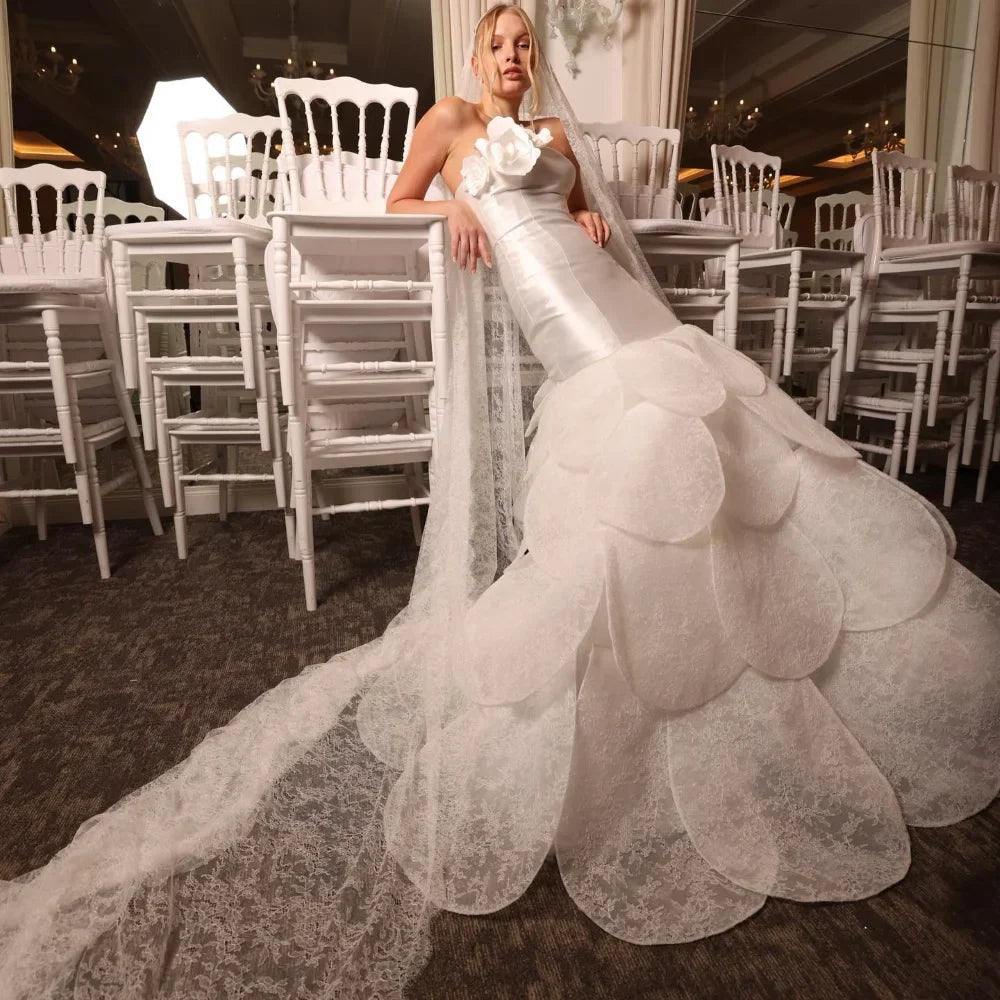 Qcenkeren Vestidos de novia Strapless Wedding Dresses ALine