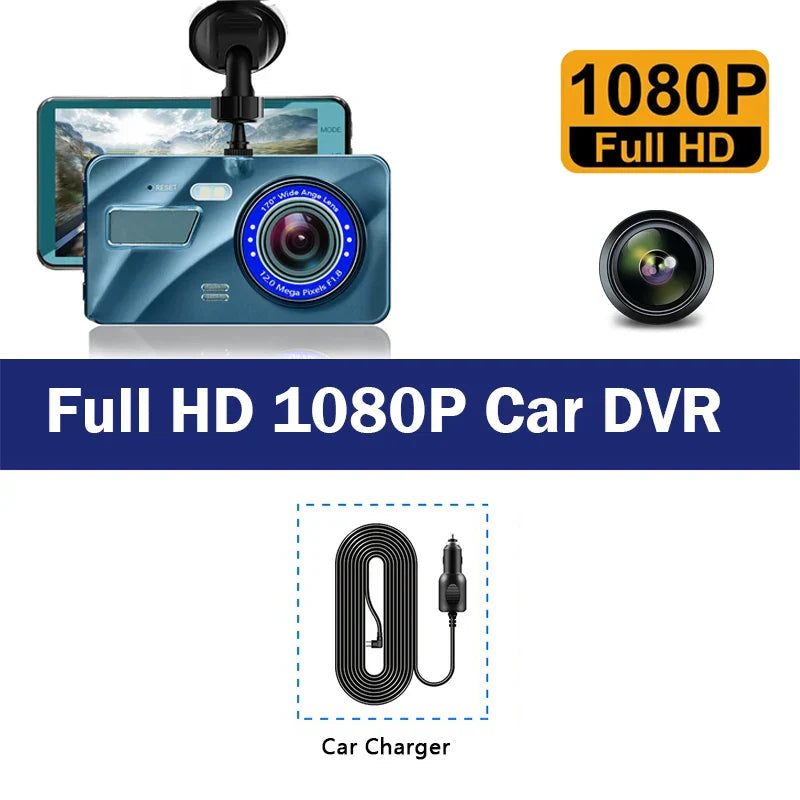 Car DVR 2 Cameras 4.0 Inches Dash Cam Car Video Recorder Auto Registrator Dvrs Dash Cam with Dual Ways Cameras car accessories