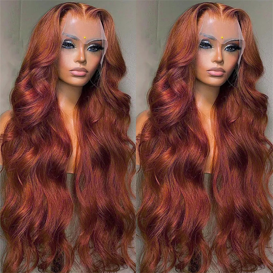 13x4 Reddish Brown Body Wave Lace Frontal Human
