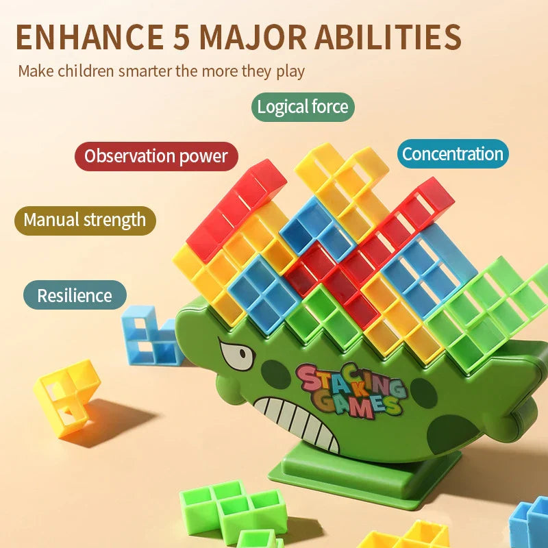 48-64 Stacking Blocks Tetra Tower Balance Game Stacking