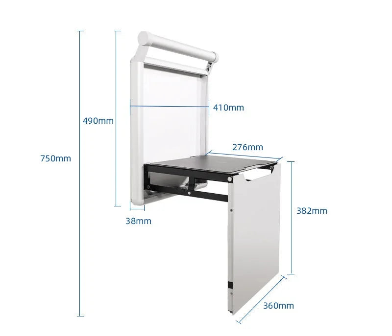 Wall Mounted Invisible Bathroom Stool Entrance-hall Folding Seat