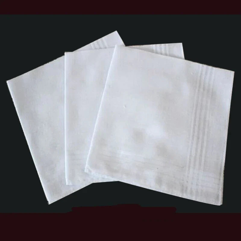 DHL200pcs Handkerchief Men Children Cotton White Patchwork Striped
