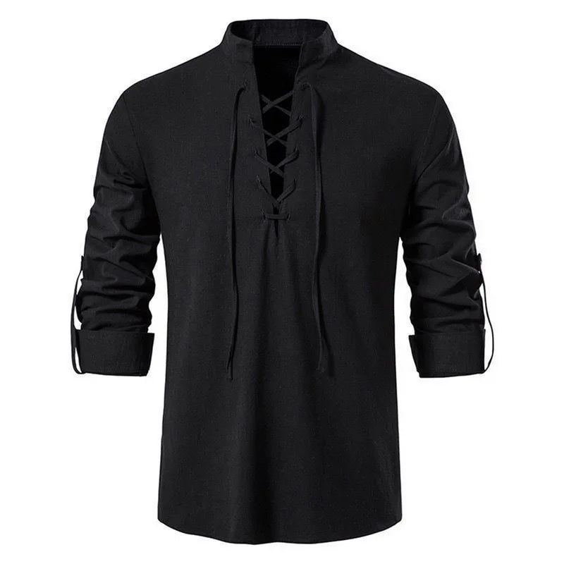 Mens Pirate Shirt Viking Retro Renaissance Medieval Gothic