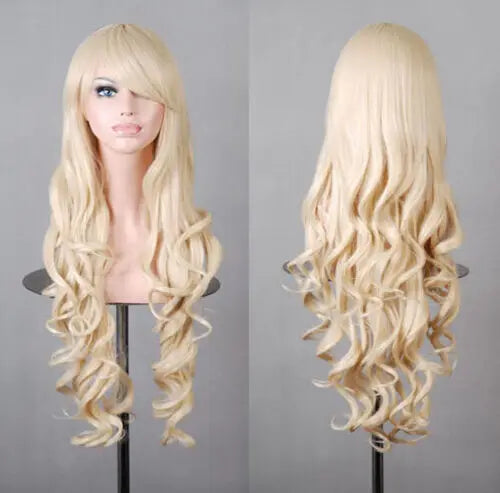 Lady 80cm Long Curly Wigs Fashion Cosplay Costume