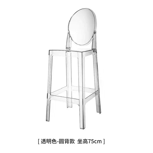Nordic Acrylic Transparent Bar Chairs Modern Backrest Household