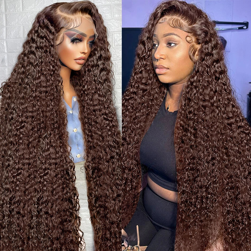 13x4 Chocolate Brown Lace Front Wig Deep Wave