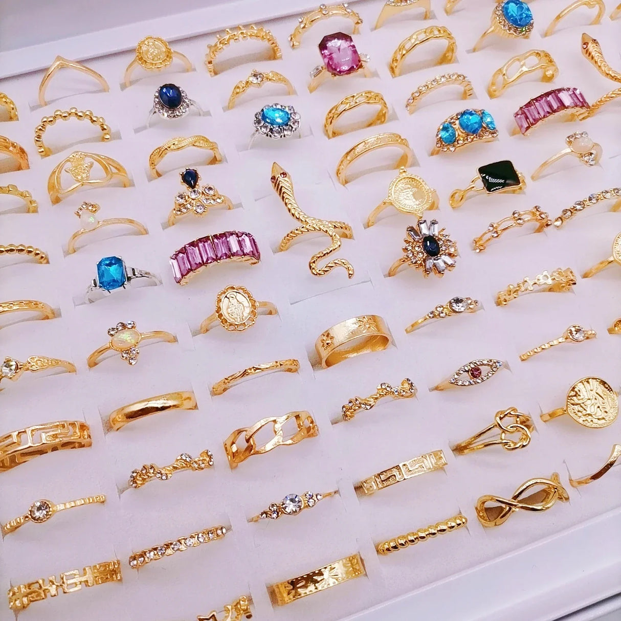 30PcsLot Vintage Rings for Women Gem Snake Spider