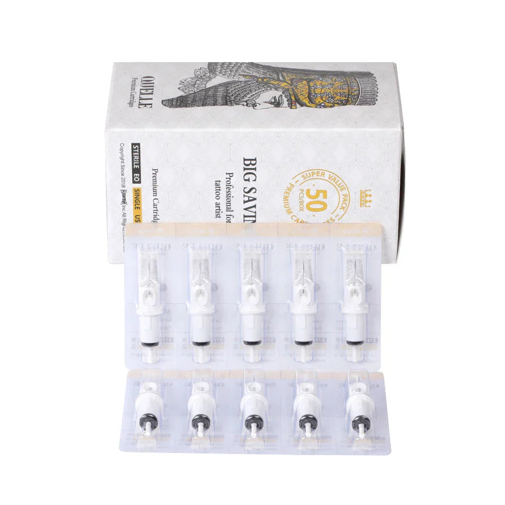 SOLONG 50Pcs 0.3~0.35MM Disposable Tattoo Cartridge Needles Round