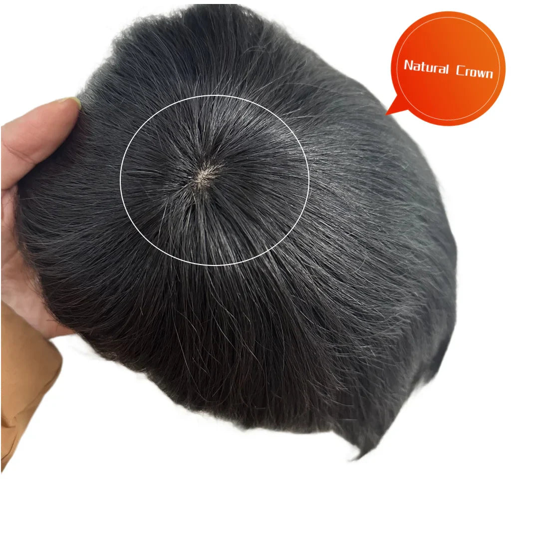Prosthetic Hair Male 100% Human Hair Toupee Wigs