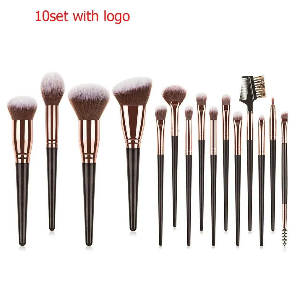 Private Label 15pcs Makeup Brushes Set Custom Bulk