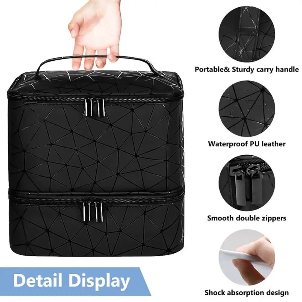 30 Grids Double Layer Nail Organizer Makeup Bag