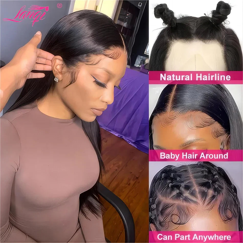250 Density Human Hair Lace Frontal Wig Real