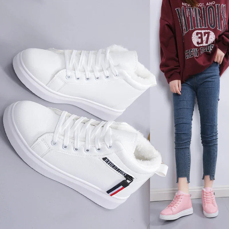 Women Ankle Boots Keep Warm PU Plush Winter