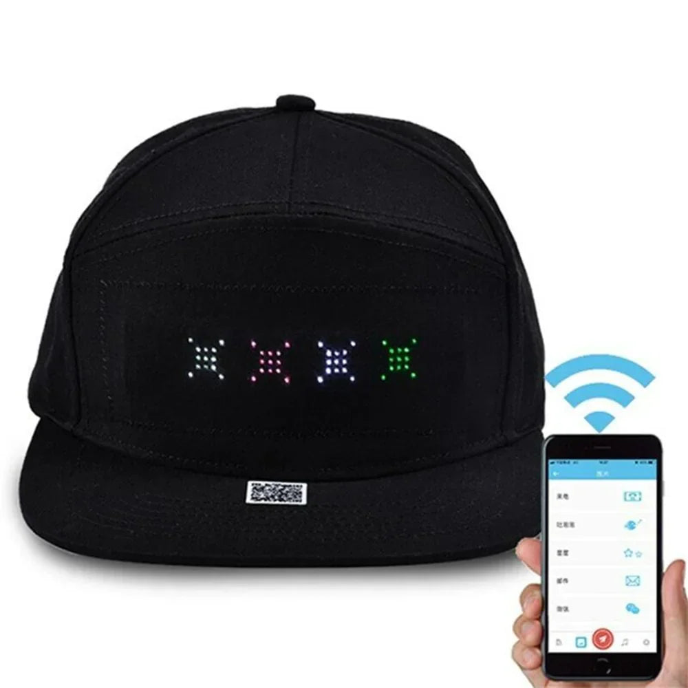 Unisex Baseball Cap USB Rechargeable Bluetooth APP Programmable