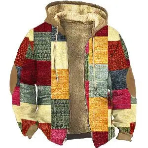 Men's Parkas Long Sleeve Coat Colorful Color Block