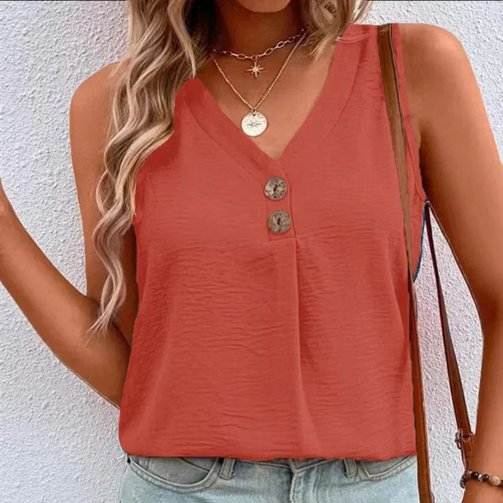 Womens VNeck Sleeveless Tank Vest Tops Ladies Summer
