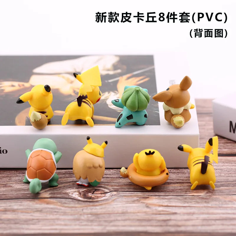 8pcs/set Pokemon Pikachu Figure Ornaments Decoration Jenny Turtle