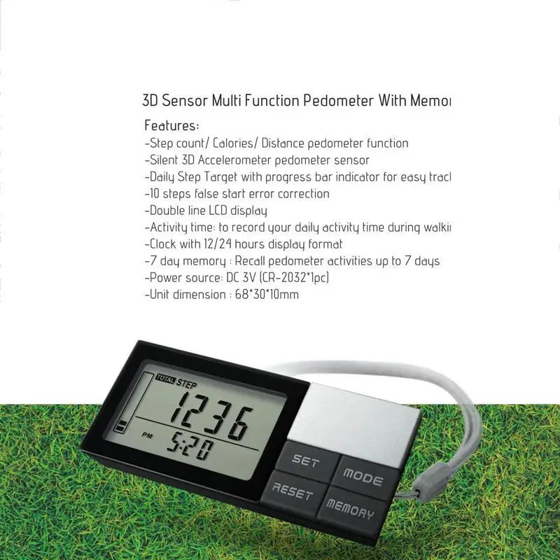 Portable Pedometer With LED Display Calorie Kilometer Counter