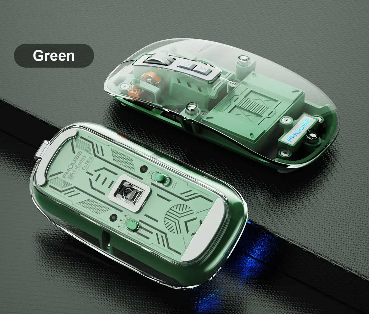 Transparent Magnetic Triple Mode Bluetooth compatible 2.4G Wireless