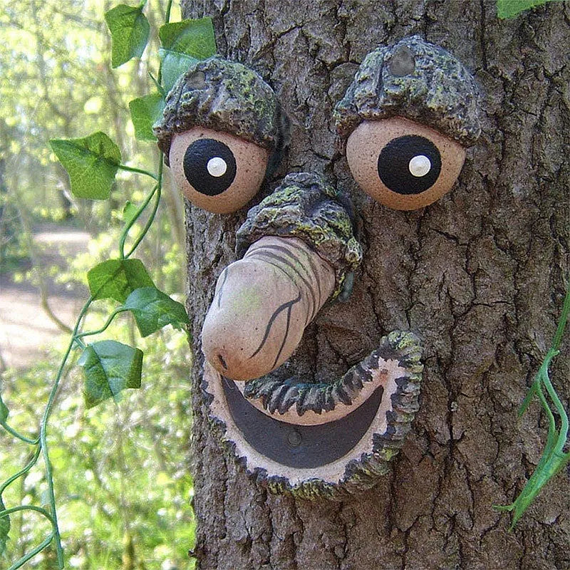 Funny Old Man Tree Face Hugger Garden Art