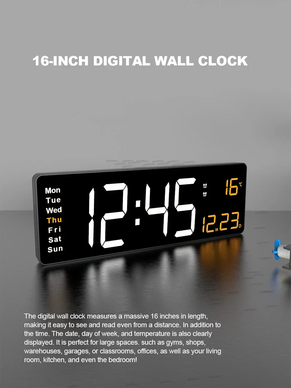16inch Digital Wall Clock Large LED Alarm Clock