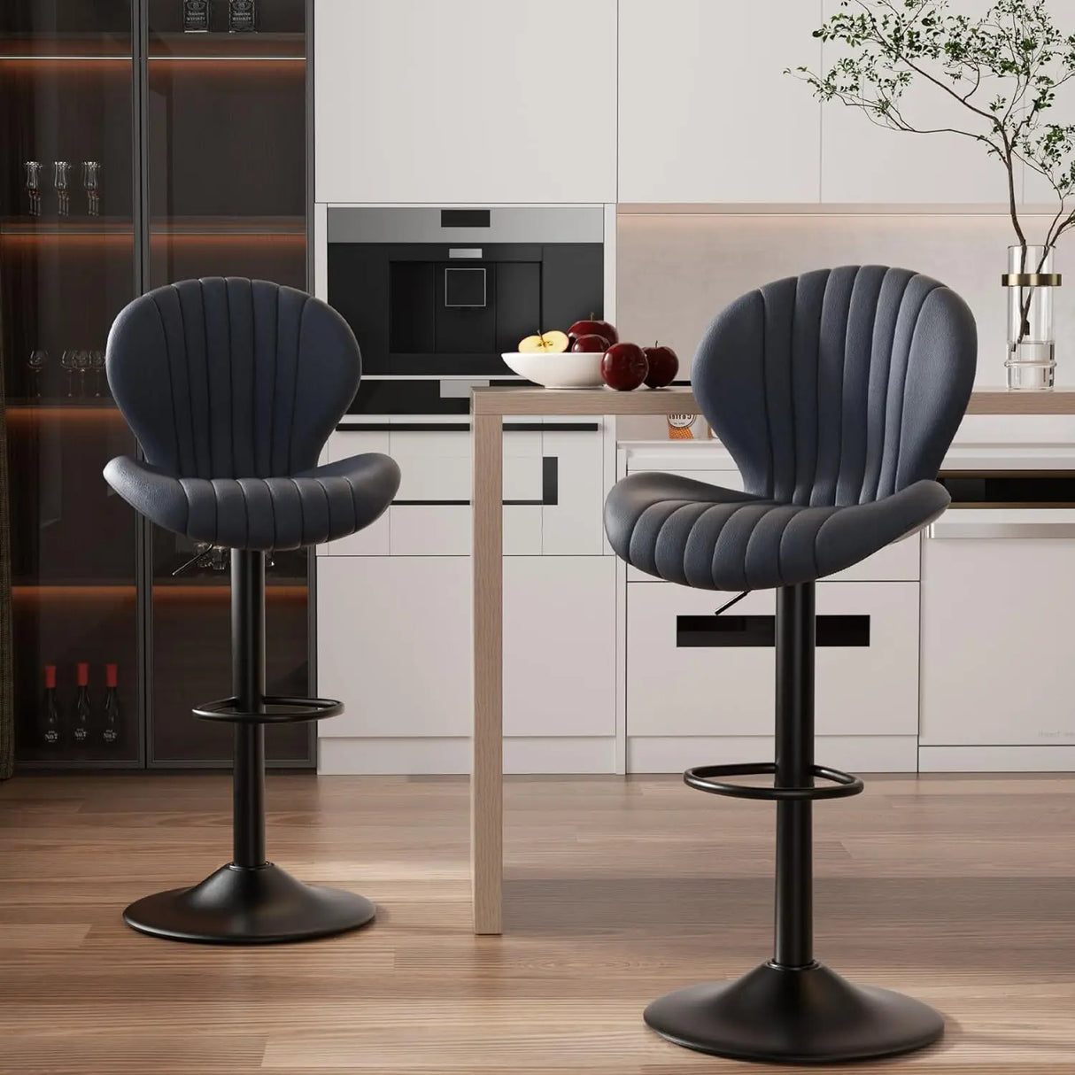 Bar Stools Set of 2 Modern Swivel Bar