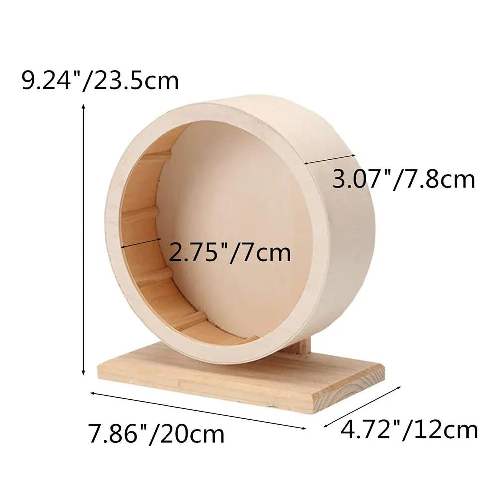 Natural Wood Silent Running Toy Hamster Roller Wheel