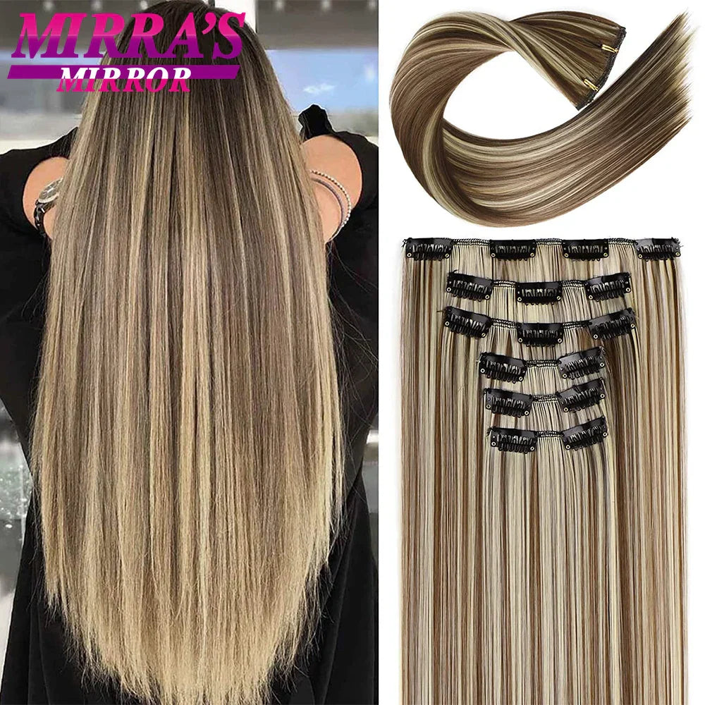 Synthetic Clip in Hair Extensions 6 Pcs/Set 16