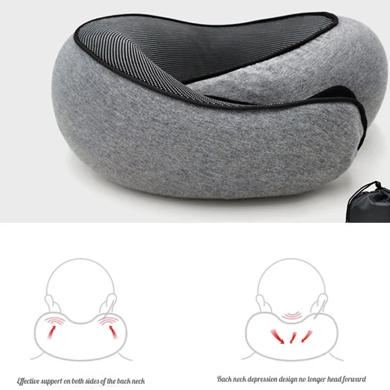 Travel Car Neck Memory Foam Pillow U-shaped Portable