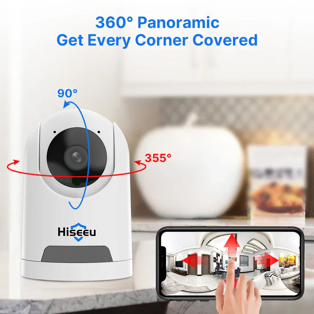 Hiseeu 2K 4MP PTZ IP Camera WIFI Wireless