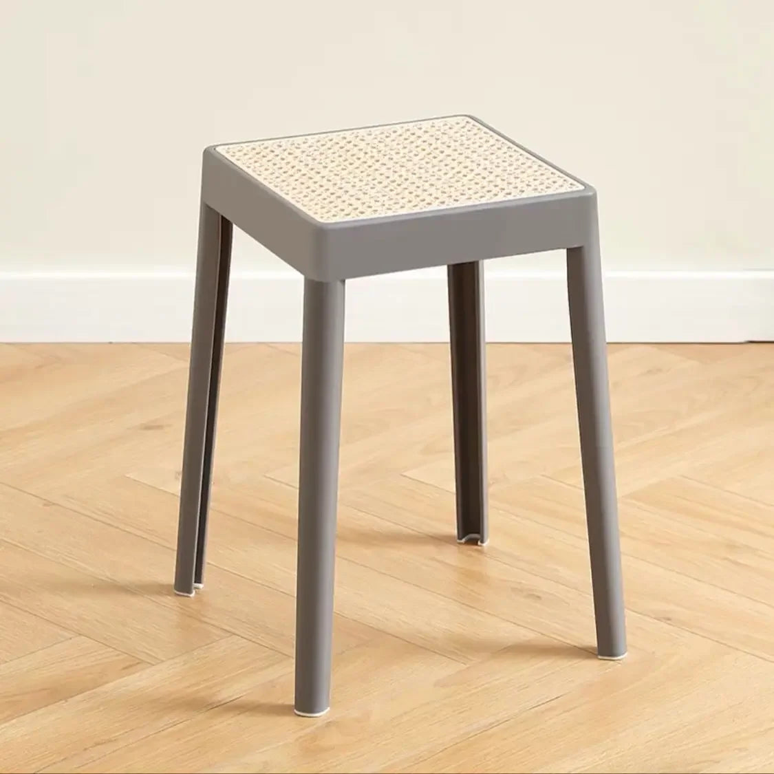 Stackable Storage Bench Stool Plastic Rattan Stools Portable