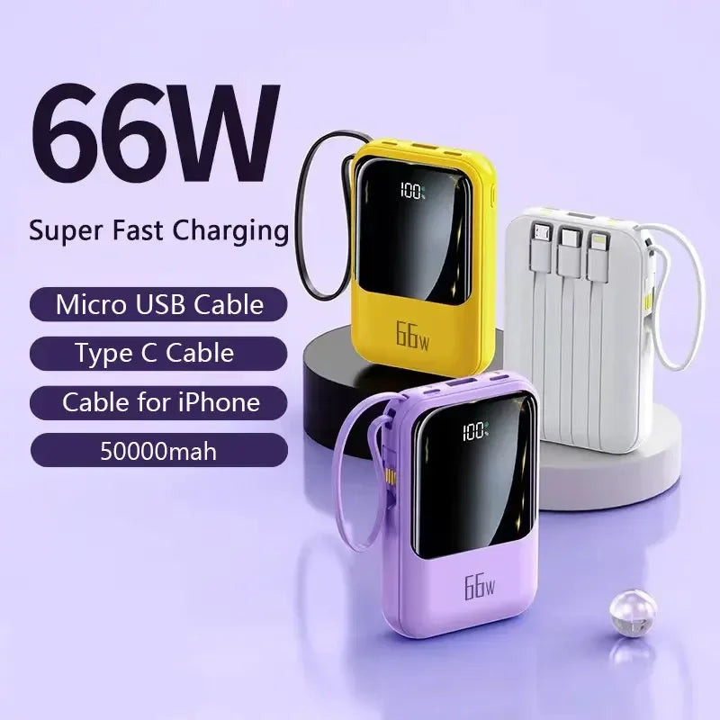 50000mAh Mobile Power Supply With BuiltIn Cable 66W