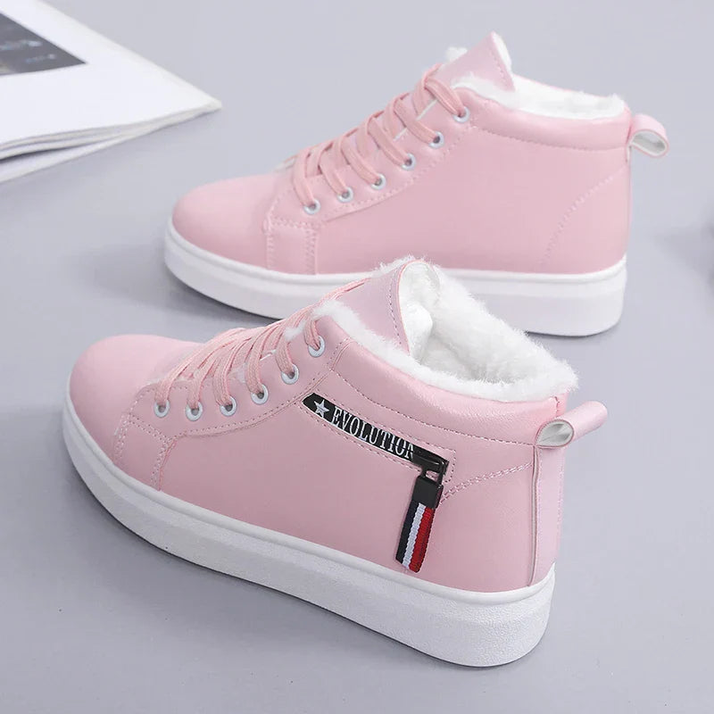 Women Ankle Boots Keep Warm PU Plush Winter