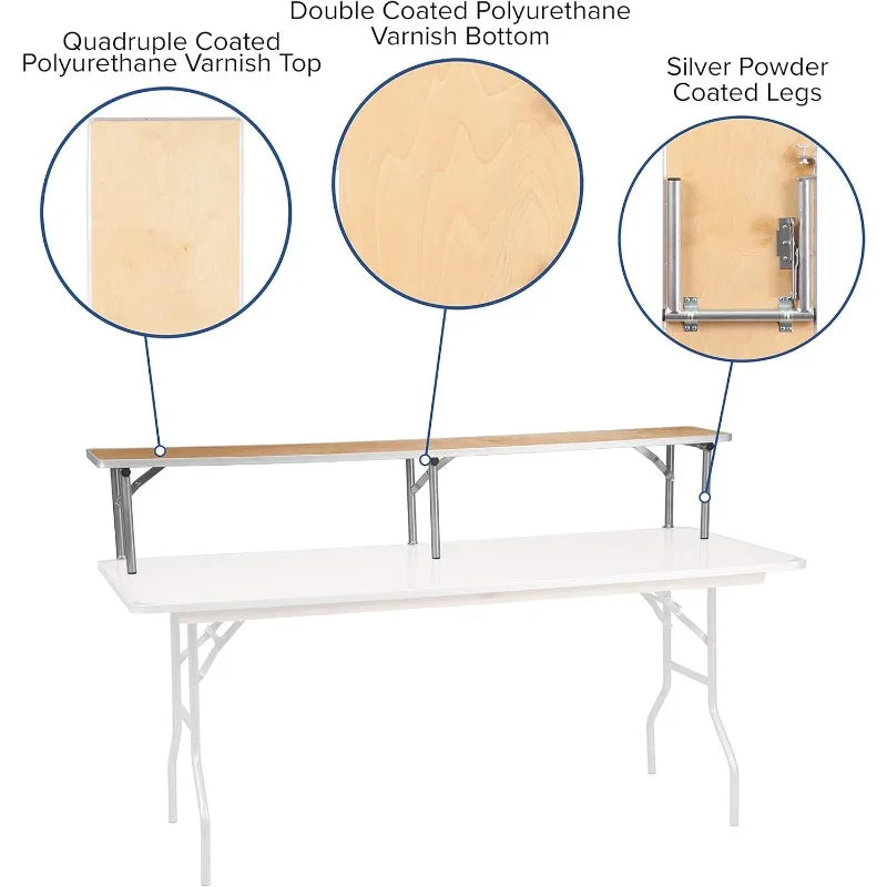 72'' x 12'' Birchwood Bar Top Riser