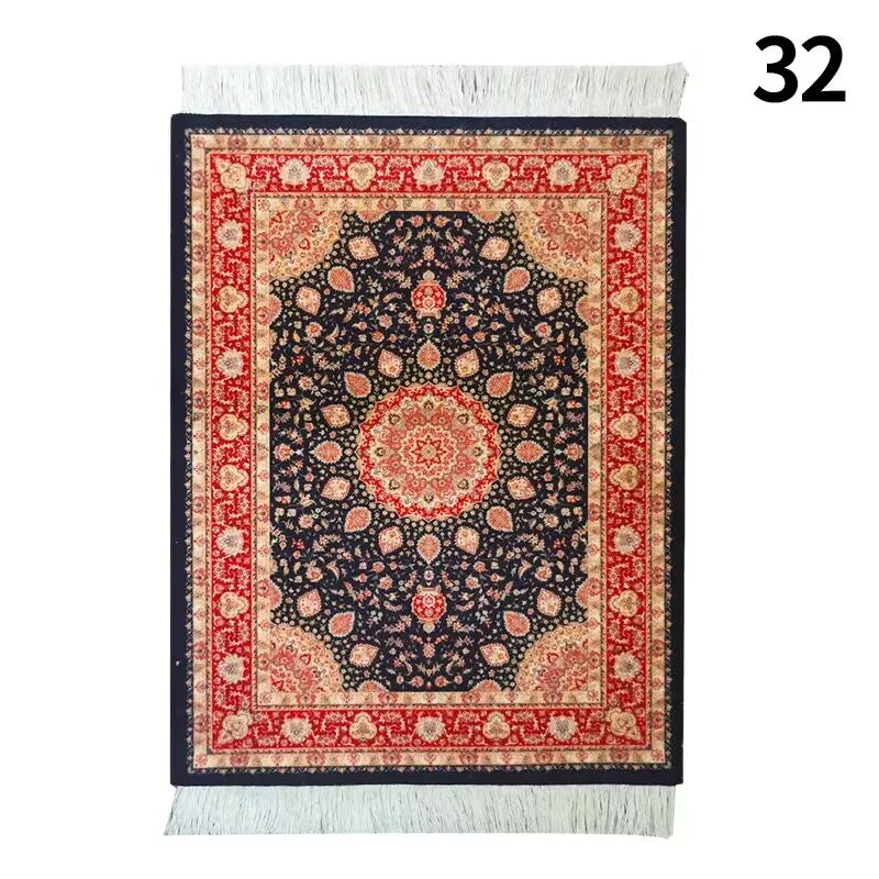 Persian Mini Woven Rug Mat Mousepad with Fring