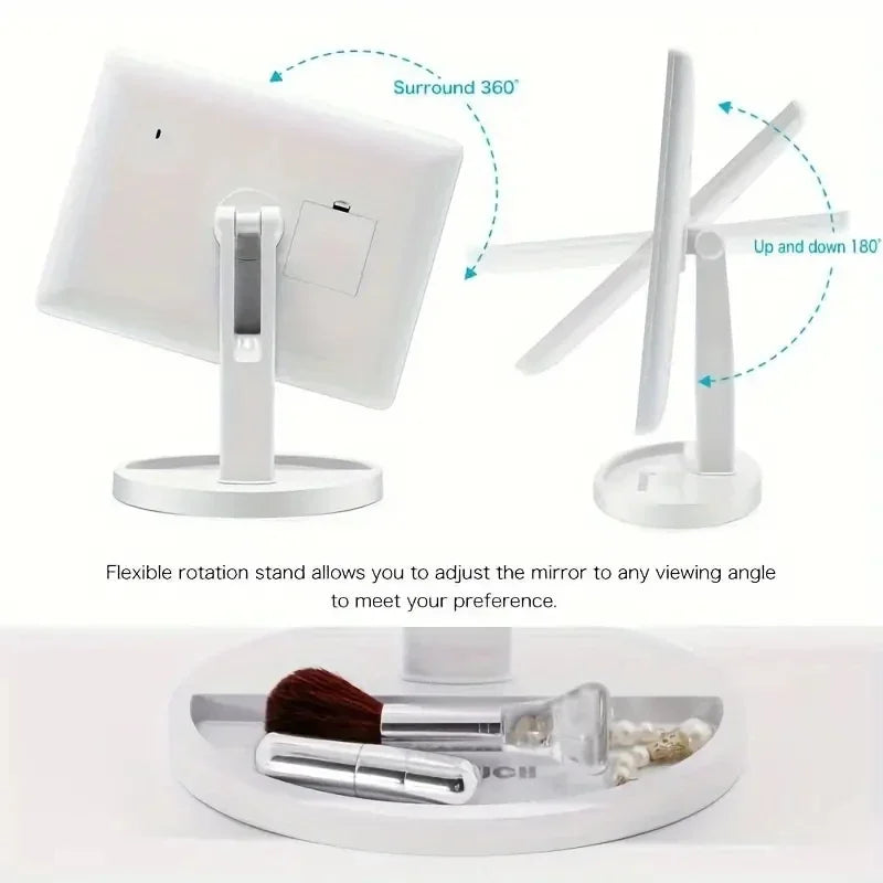 1pc-LED desktop night light makeup mirror desktop 360