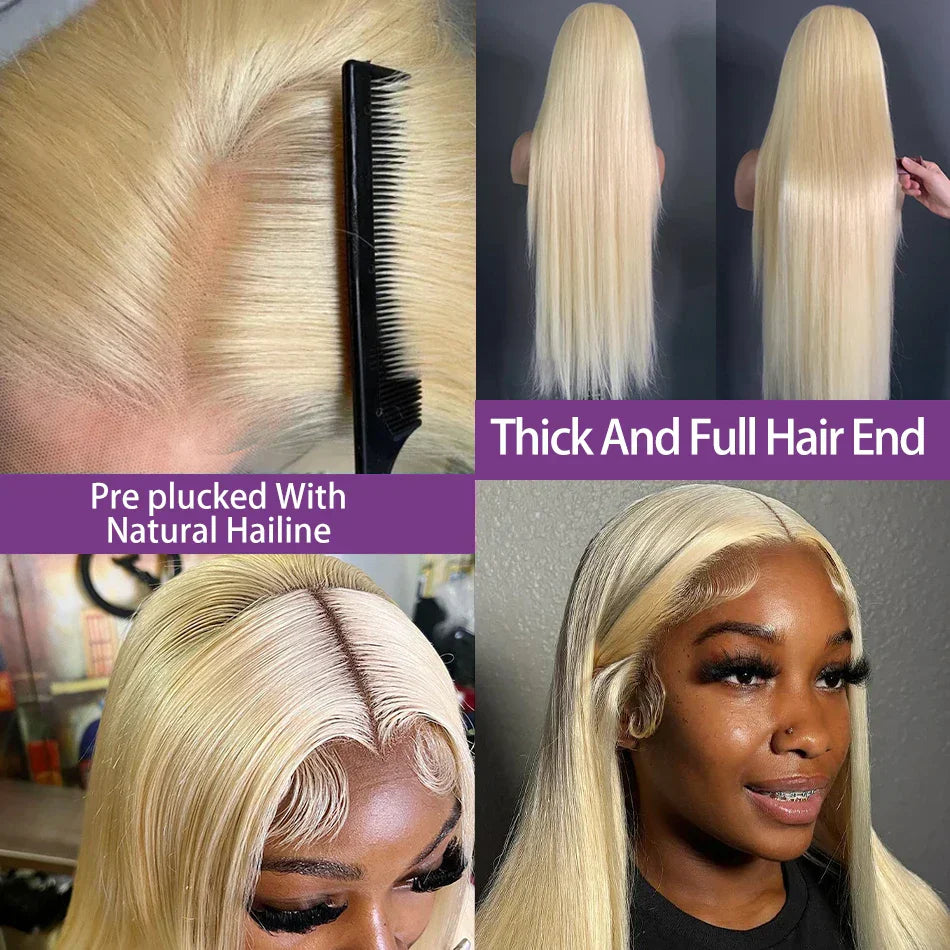 30 32 Inch 13x4 Straight 613 Blonde Lace