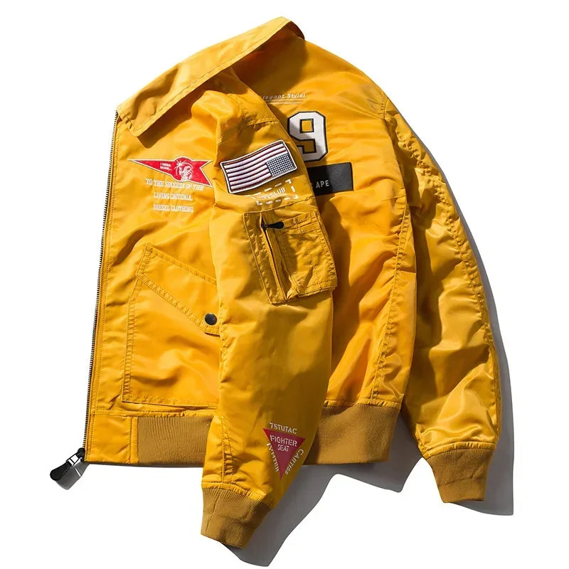 Spring Autumn Aviator Baseball Baseball Jackets Man Military