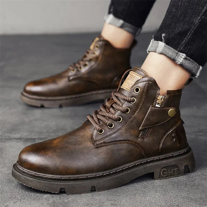 Men's Biker Boot Winter Outdoor Motorcycle Retro Style