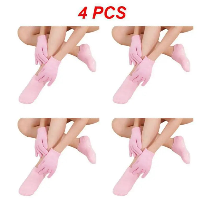 1~4PCS Reusable SPA Gel Socks Moisturizing Whitening Exfoliating