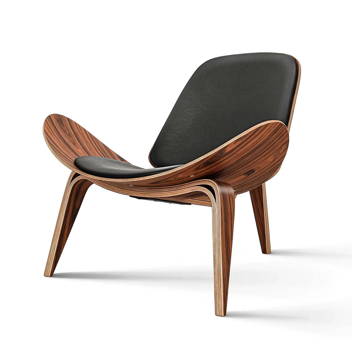 Modern Nordic Style Three-Legged Shell Chair Ash Plywood