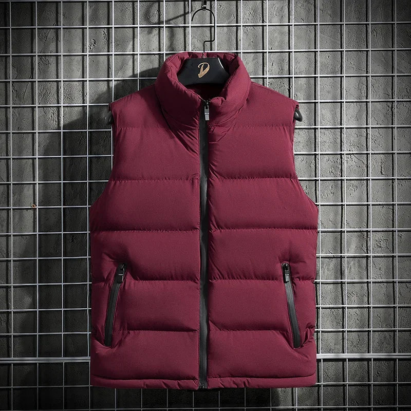 Mens Vest Jacket Warm Sleeveless Jackets Waterproof Zipper