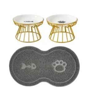 Water Cats Ceramic Stand Accessories Doggie Bowl Outdoor